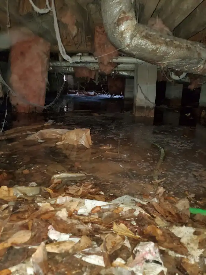 Crawl space flood assessment for Commercial Water Damage Restoration in Leeds